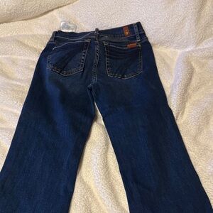 7 For All Mankind Dark Blue Wide Leg Jeans